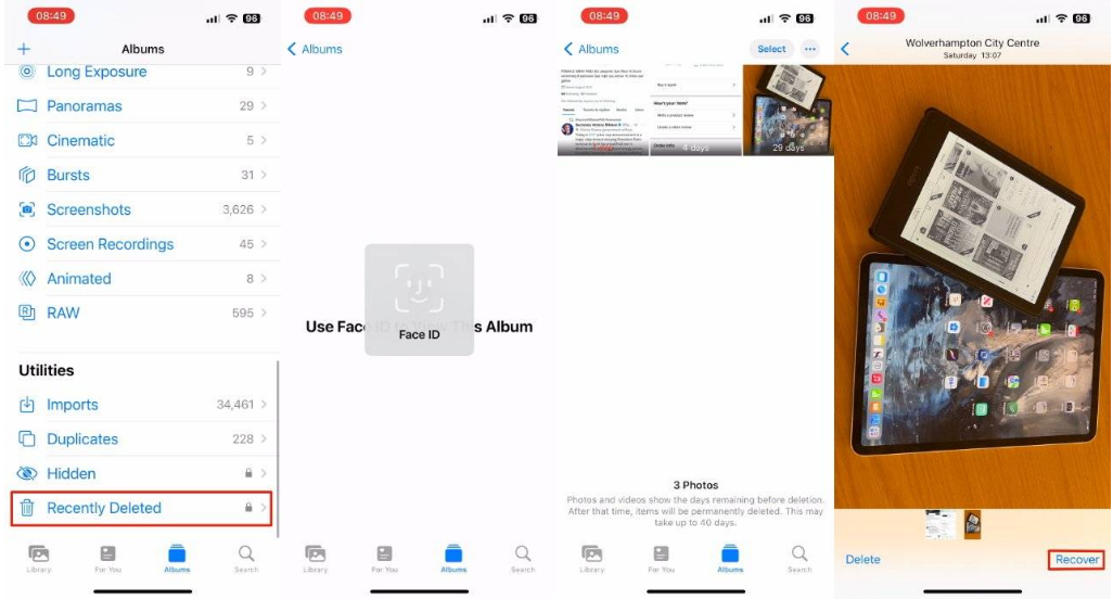 蒸湘苹果14维修分享 iPhone14 上恢复已删除的照片 