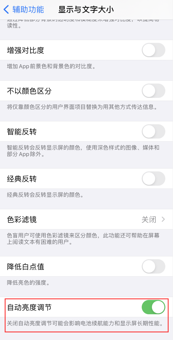蒸湘苹果手机维修分享iPhone 自动亮度调节失灵怎么办 